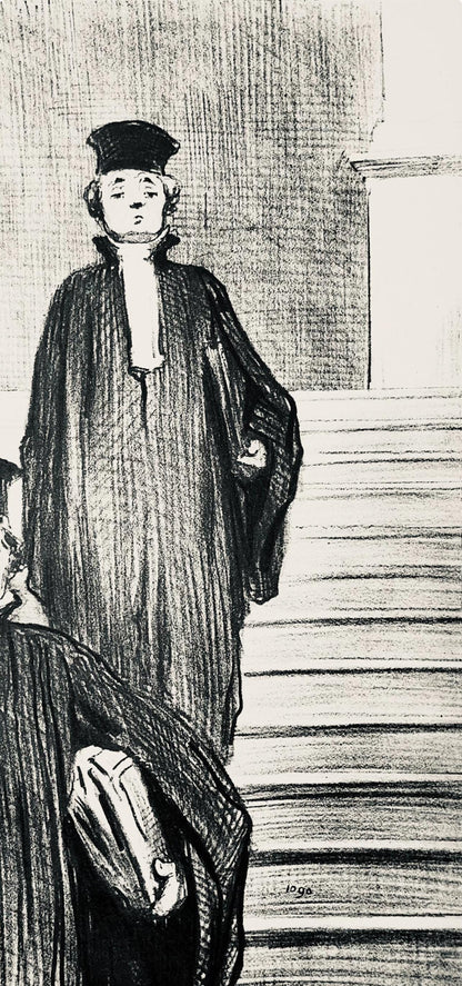 Honor Daumier, Composition, Honor Daumier, Law And Justice, Lithograph