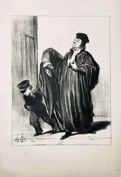 Honor Daumier, Composition, Honor Daumier, Law And Justice, Lithograph