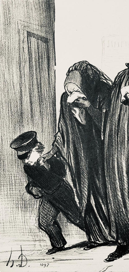 Honor Daumier, Composition, Honor Daumier, Law And Justice, Lithograph