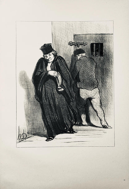 Honor Daumier, Composition, Honor Daumier, Law And Justice, Lithograph