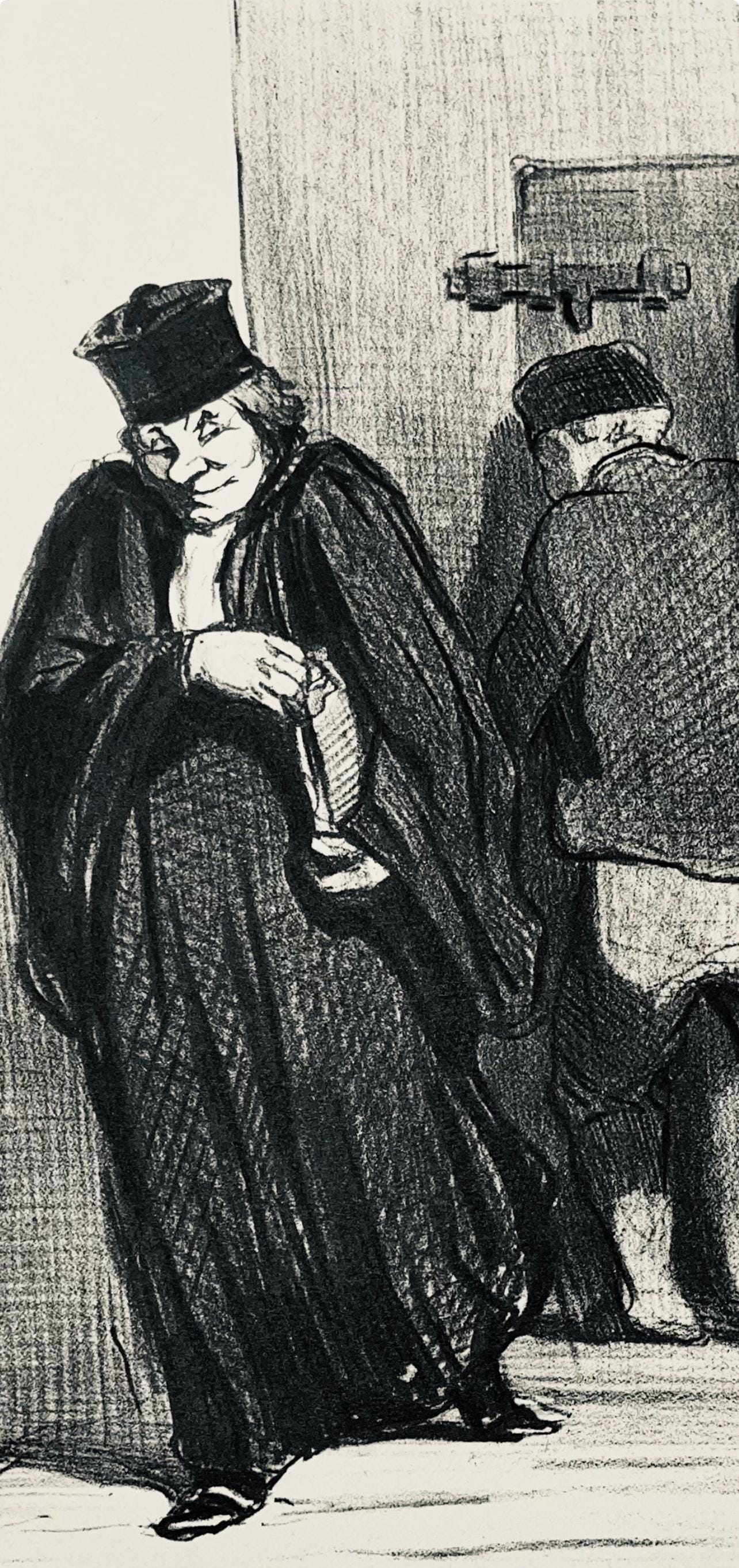 Honor Daumier, Composition, Honor Daumier, Law And Justice, Lithograph