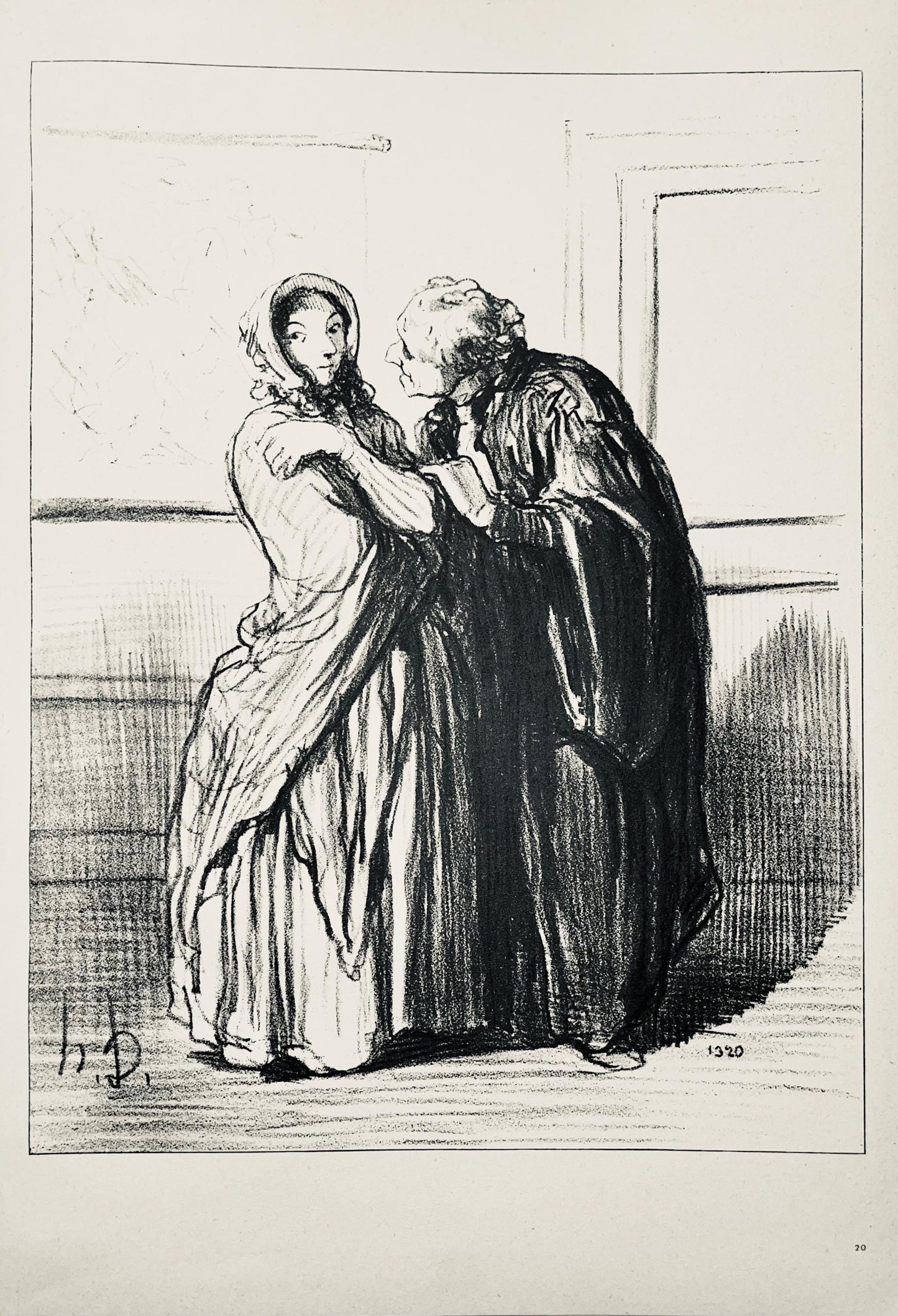 Honor Daumier, Composition, Honor Daumier, Law And Justice, Lithograph