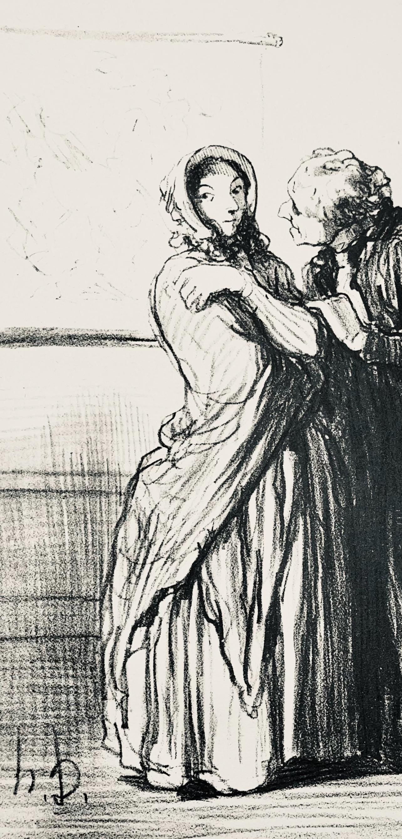 Honor Daumier, Composition, Honor Daumier, Law And Justice, Lithograph