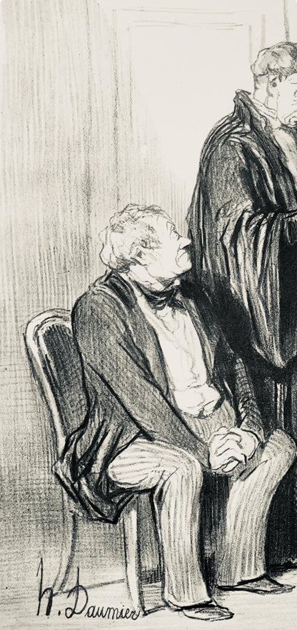 Honor Daumier, Composition, Honor Daumier, Law And Justice, Lithograph