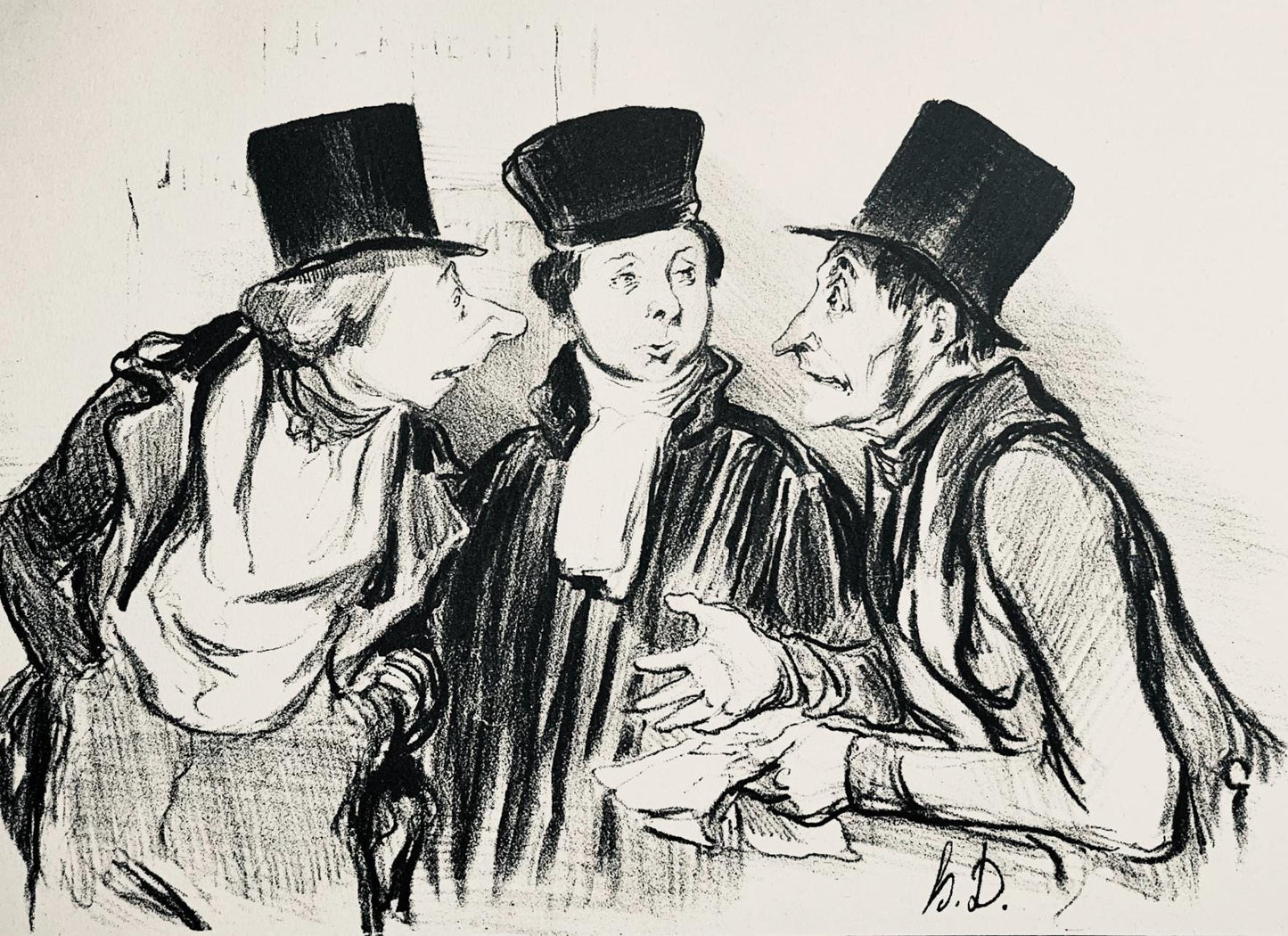 Honor Daumier, Composition, Honor Daumier, Law And Justice, Lithograph