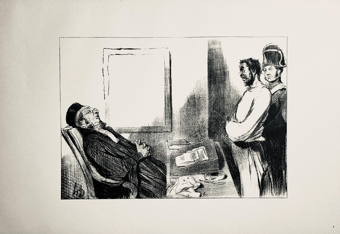 Honor Daumier, Composition, Honor Daumier, Law And Justice, Lithograph
