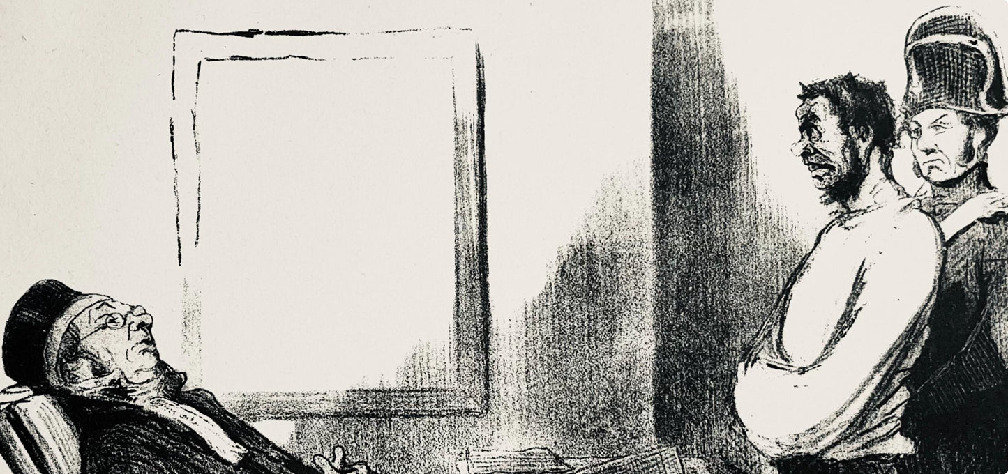 Honor Daumier, Composition, Honor Daumier, Law And Justice, Lithograph