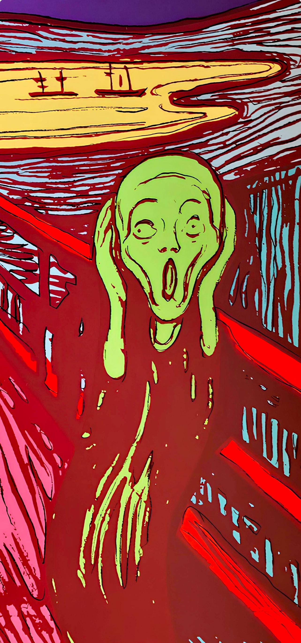 Andy Warhol, The Scream (After Edvard Munch), Green, Official, Sunday B. Morning, Silkscreen