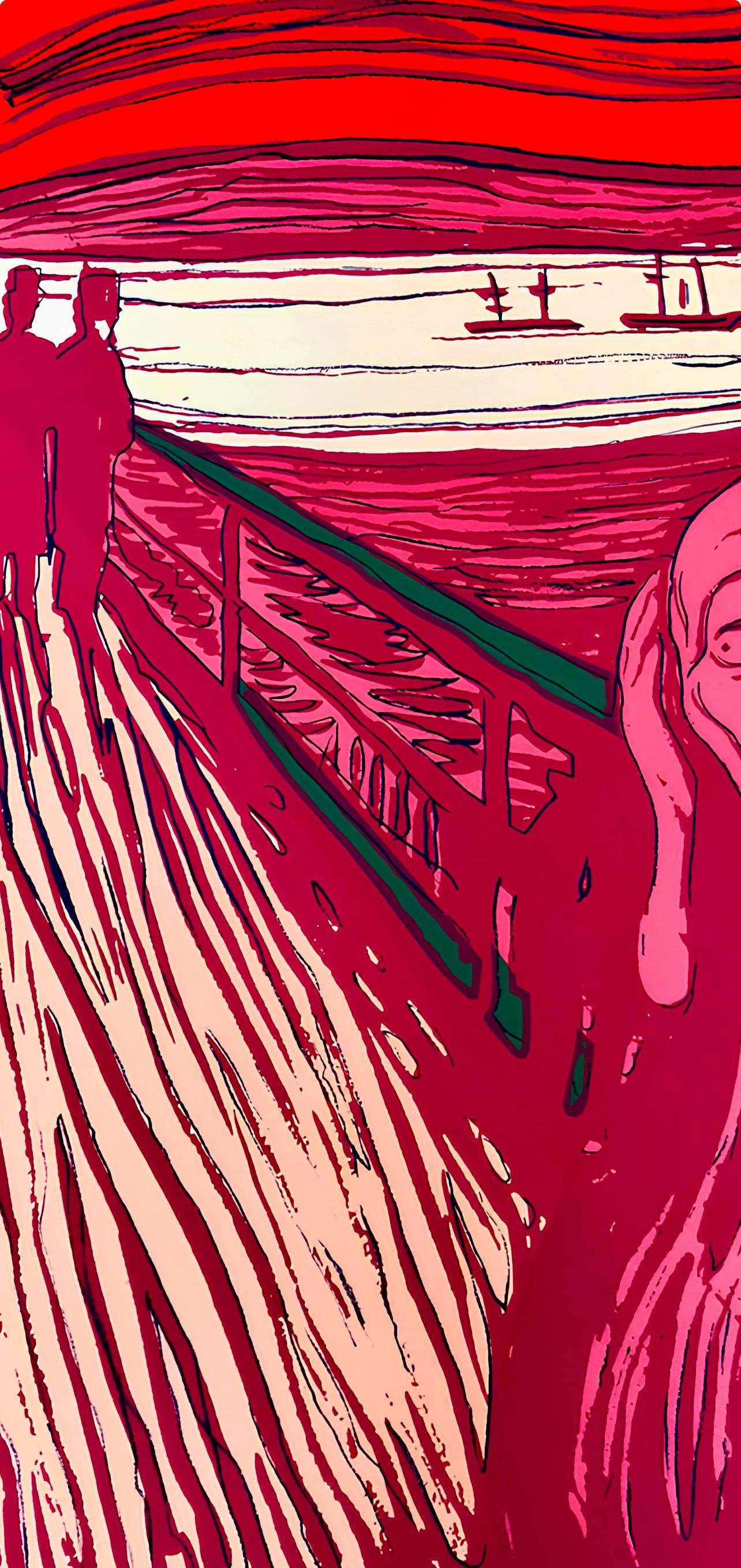 Andy Warhol, The Scream (After Edvard Munch), Pink, Official, Sunday B. Morning, Silkscreen