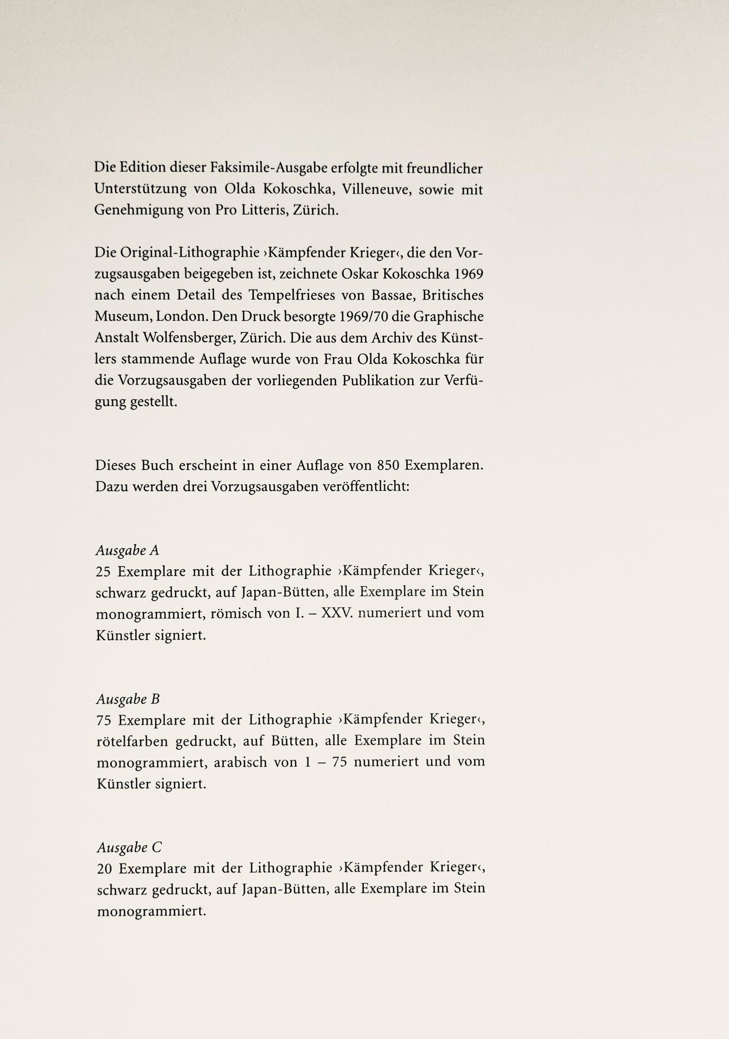 Oskar Kokoschka, Composition, Skizzenbuch Der Italienischen Reise 1963, Lithograph