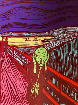 Andy Warhol, The Scream (After Edvard Munch), Green, Orange Pink, Suite Of Three, Official, Sunday