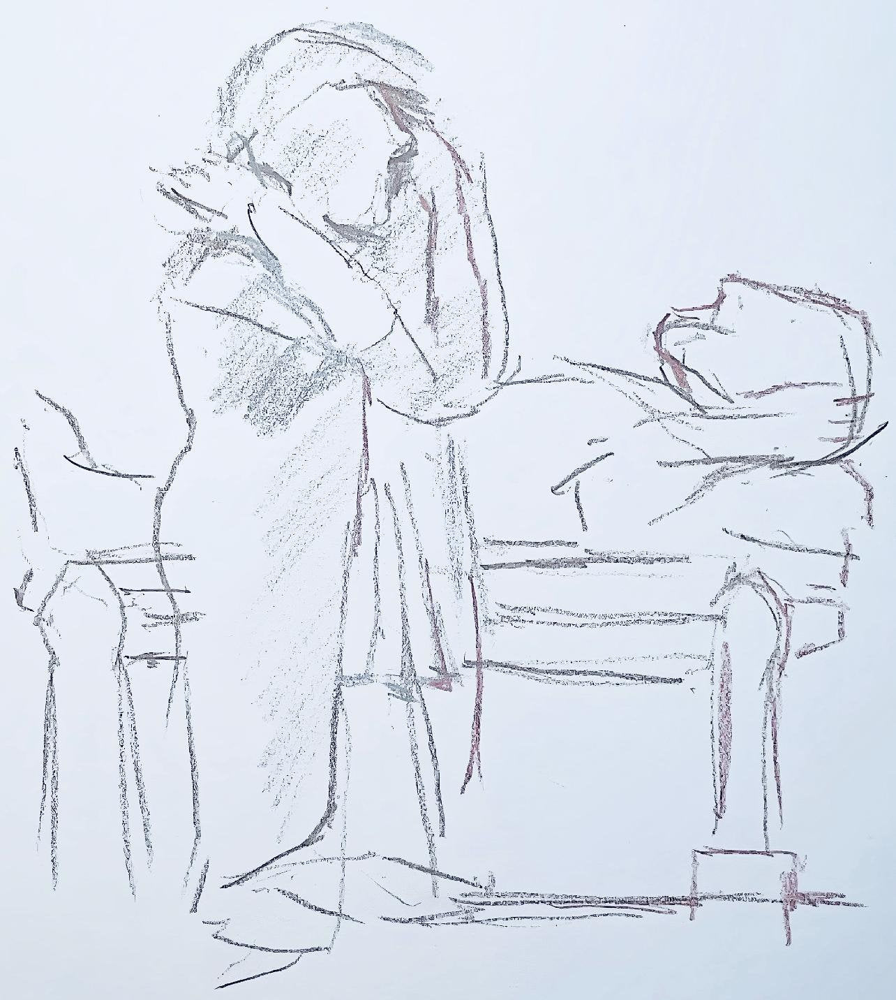 Oskar Kokoschka, Composition, Skizzenbuch Der Italienischen Reise 1963, Lithograph