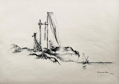Jean Lurat, Le Radeau De La Mduse, Huit Dessins La Plume, Lithograph