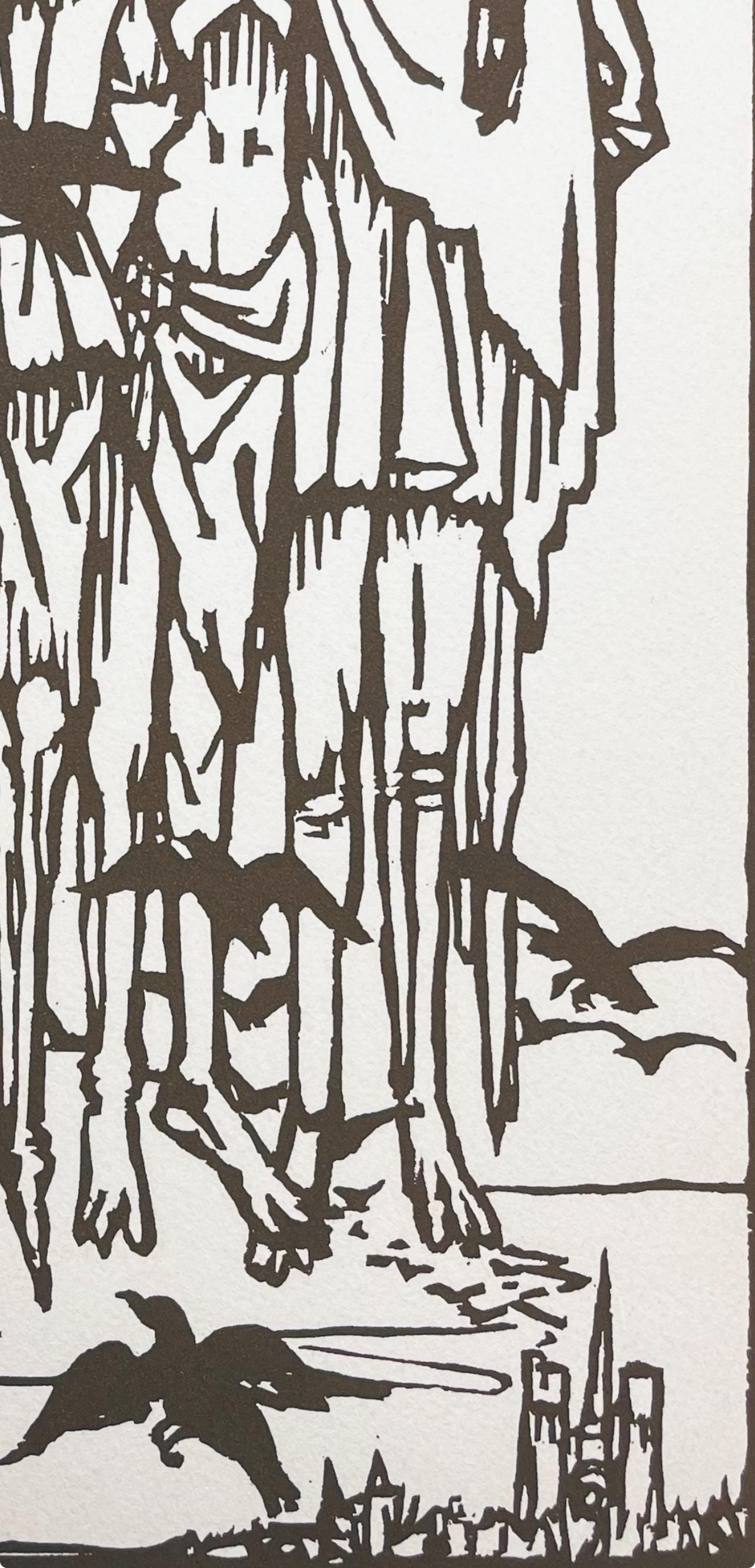 Mile Bernard, Composition, Loge De Mile Bernard, Woodcut