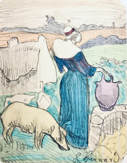 Mile Bernard, Composition, Loge De Mile Bernard, Woodcut