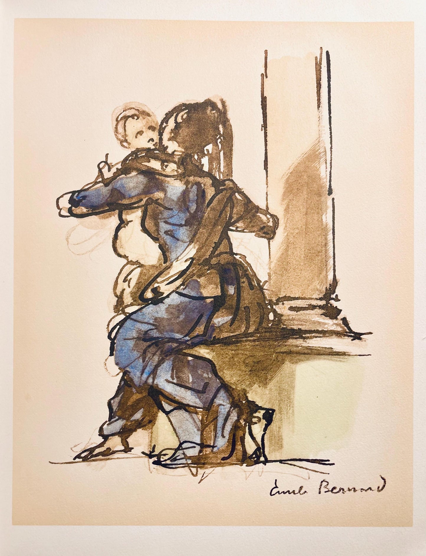 Mile Bernard, Composition, Loge De Mile Bernard, Woodcut