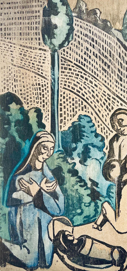 Mile Bernard, Composition, Loge De Mile Bernard, Woodcut