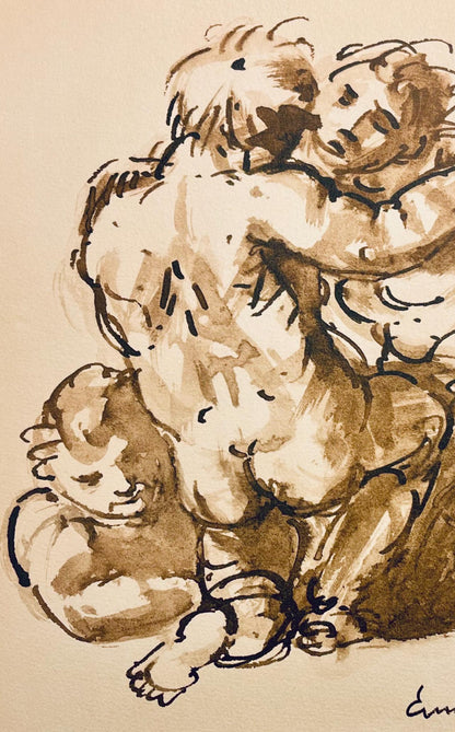 Mile Bernard, Composition, Loge De Mile Bernard, Woodcut