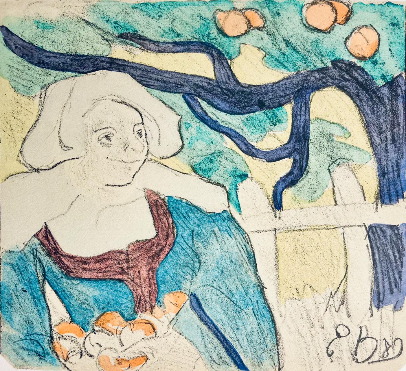 Mile Bernard, Composition, Loge De Mile Bernard, Woodcut