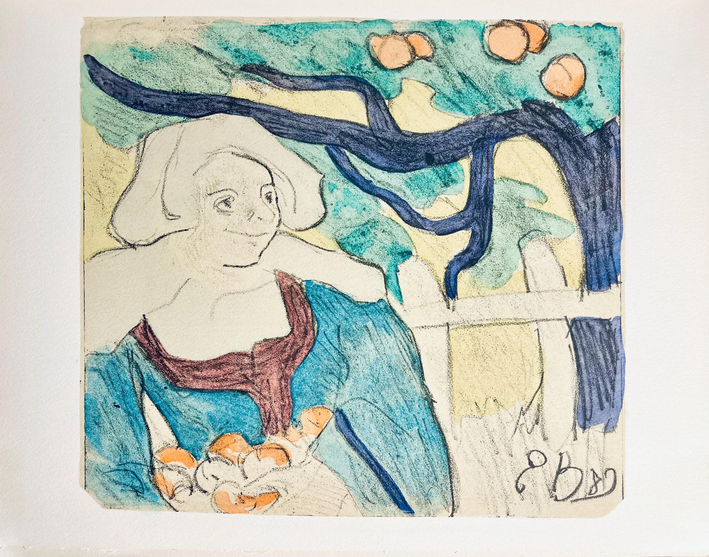 Mile Bernard, Composition, Loge De Mile Bernard, Woodcut