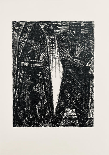 Marcel Gromaire, Le Complot, Scne Vii, Shakespeare, Macbeth, Eaux-Fortes De Gromaire, Etching