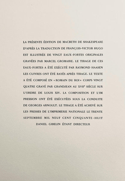 Marcel Gromaire, Le Meurtre De Duncan, Scne Viii, Shakespeare, Macbeth, Eaux-Fortes De Gromaire,