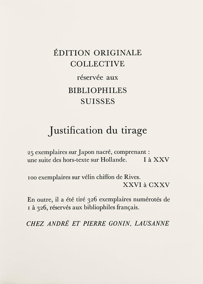 Hans Erni, Composition, Rflexions Simples Sur Le Corps, Lithograph