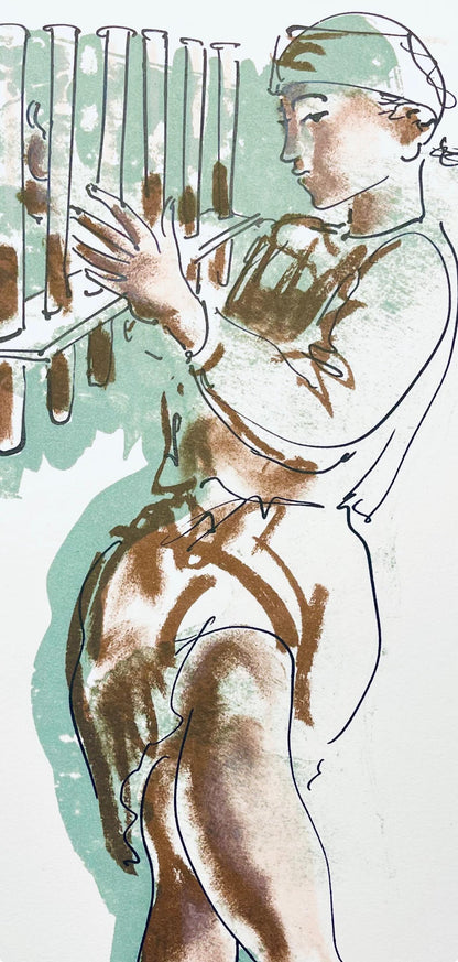 Hans Erni, Composition, Rflexions Simples Sur Le Corps, Lithograph