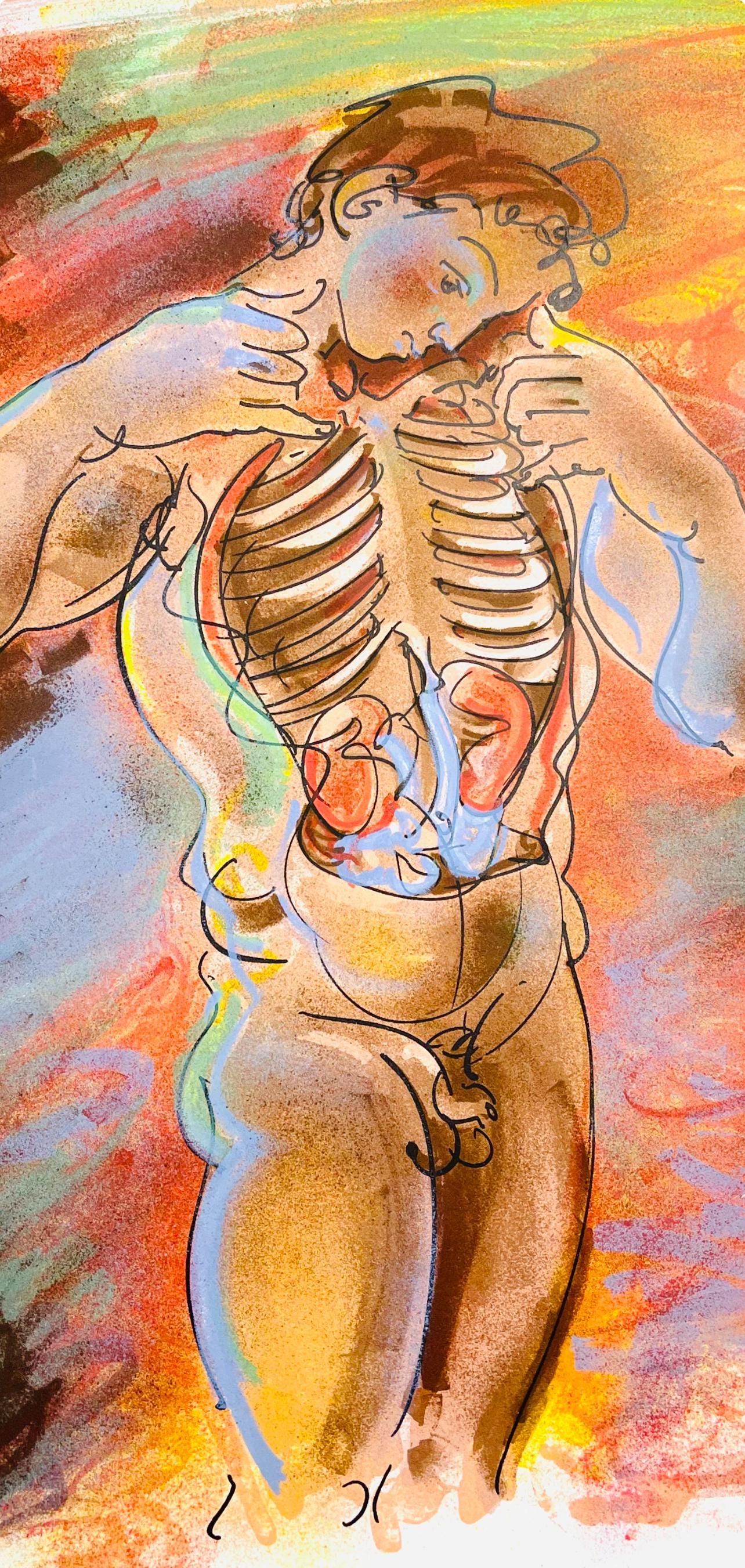 Hans Erni, Composition, Rflexions Simples Sur Le Corps, Lithograph