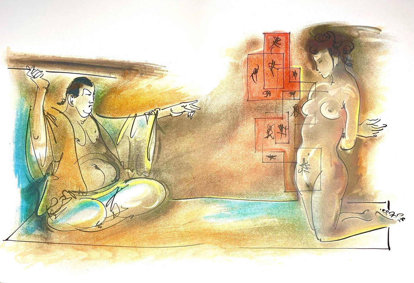 Hans Erni, Composition, Rflexions Simples Sur Le Corps, Lithograph