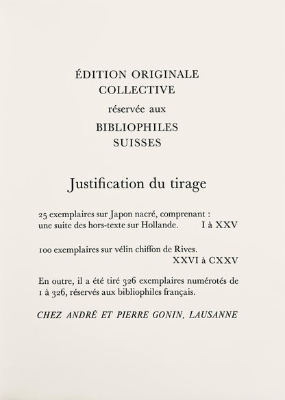 Hans Erni, Composition, Rflexions Simples Sur Le Corps, Lithograph