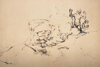 Rembrandt Van Rijn, The Lament For Abel, Rembrandt, Drawings From The Bible, Collotype