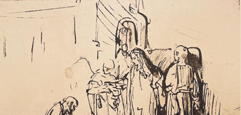 Rembrandt Van Rijn, Abraham And The Three Angels, Rembrandt, Drawings From The Bible, Collotype