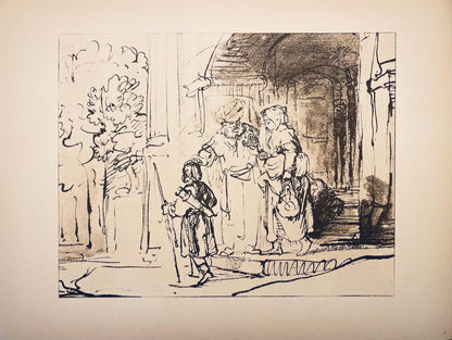 Rembrandt Van Rijn, Abraham Sending Away Hagar, Drawings From The Bible, Collotype
