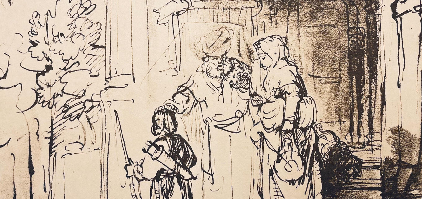 Rembrandt Van Rijn, Abraham Sending Away Hagar, Drawings From The Bible, Collotype