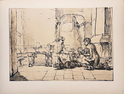 Rembrandt Van Rijn, Esau Selling His Birthright, Rembrandt, Drawings From The Bible, Collotype