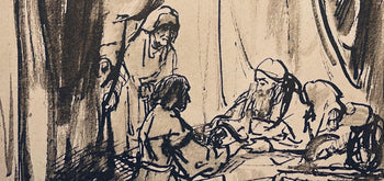 Rembrandt Van Rijn, Isaac Blessing Jacob, Rembrandt, Drawings From The Bible, Collotype
