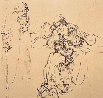 Rembrandt Van Rijn, Isaac Blessing Jacob, Drawings From The Bible, Collotype