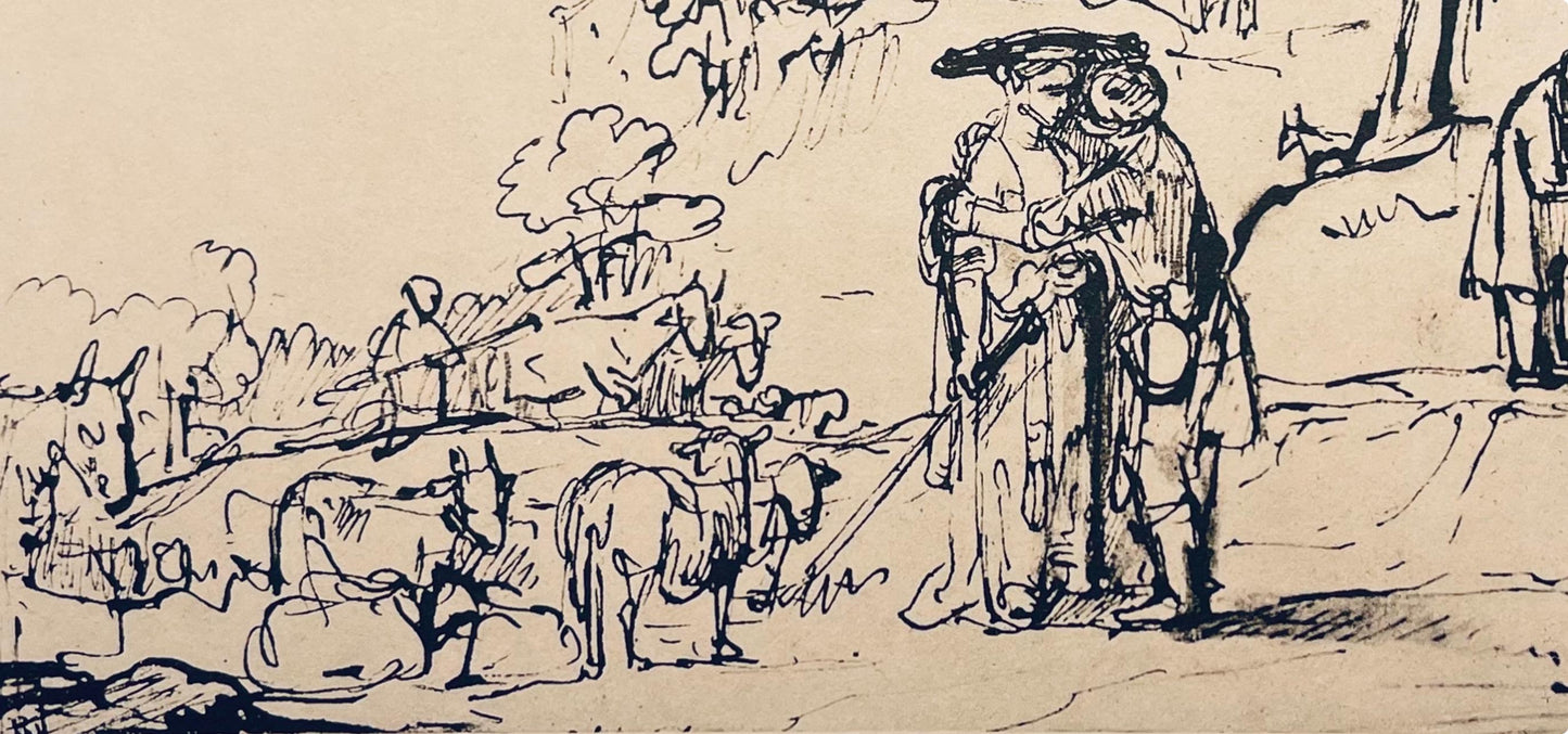 Rembrandt Van Rijn, Jacob And Rachel, Drawings From The Bible, Collotype