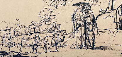 Rembrandt Van Rijn, Jacob And Rachel, Drawings From The Bible, Collotype