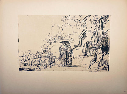 Rembrandt Van Rijn, Jacob And Rachel, Drawings From The Bible, Collotype