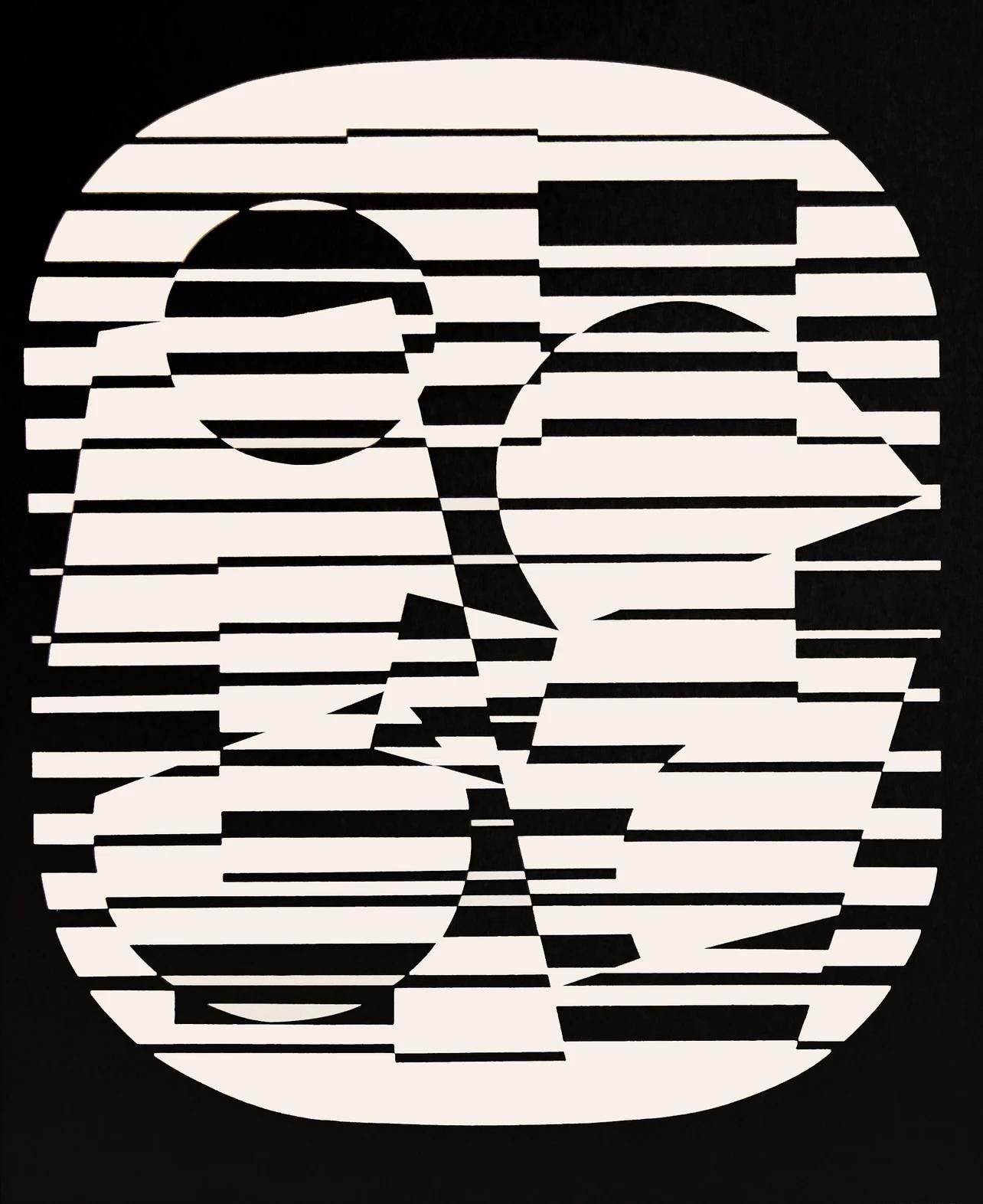 Victor Vasarely, Composition, Linaires, Hliogravure