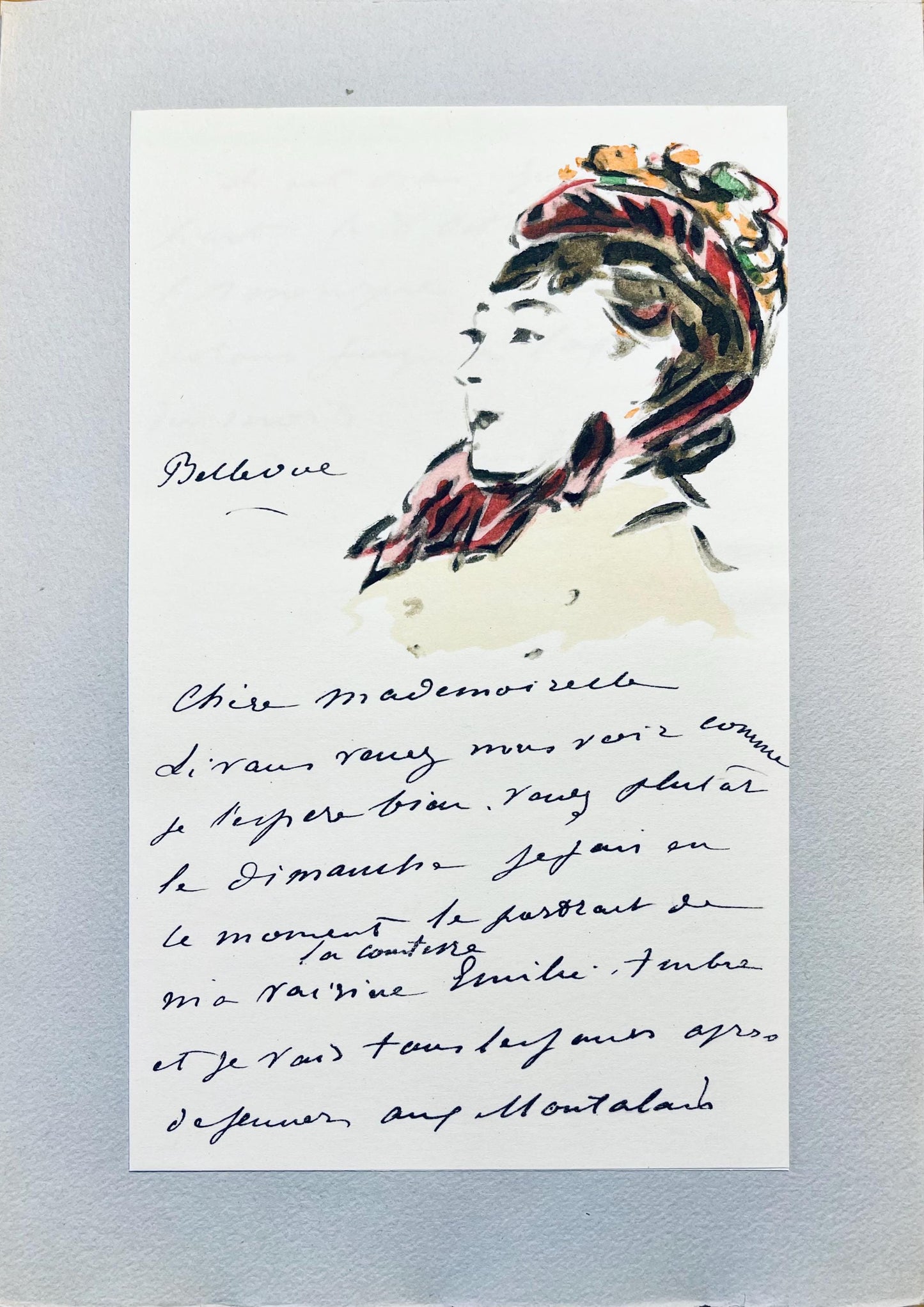 Douard Manet, Composition, Douard Manet, Letters With Aquarelles, Lithograph