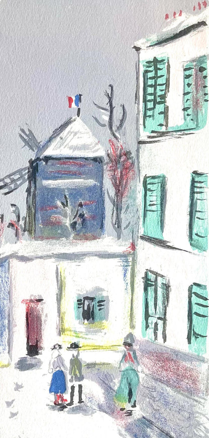 Maurice Utrillo, Montmartre (Moulin De La Galette), Paris Capitale, Lithograph