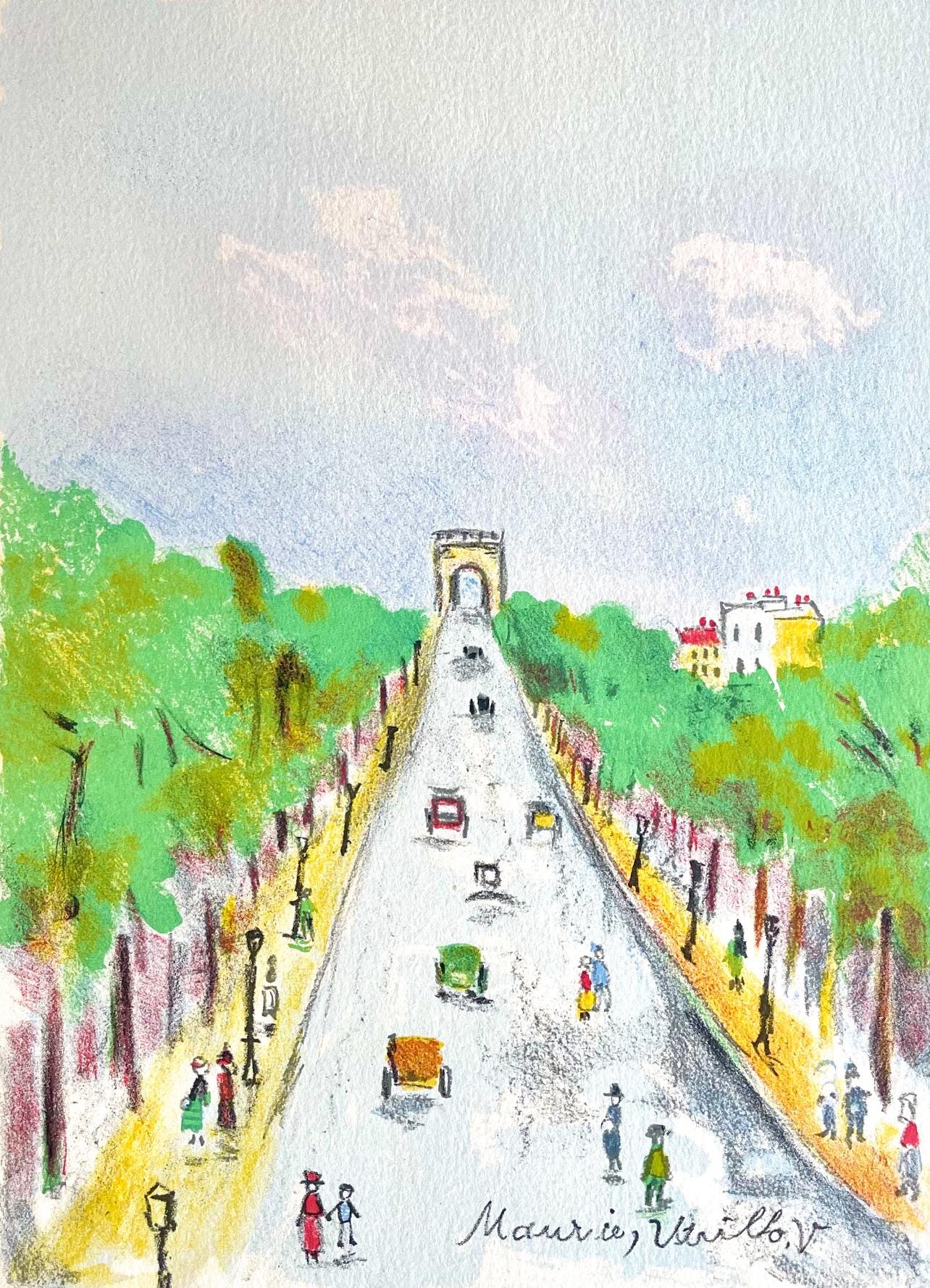 Maurice Utrillo, Arc De Triomphe (Champs-Elyses), Paris Capitale, Lithograph