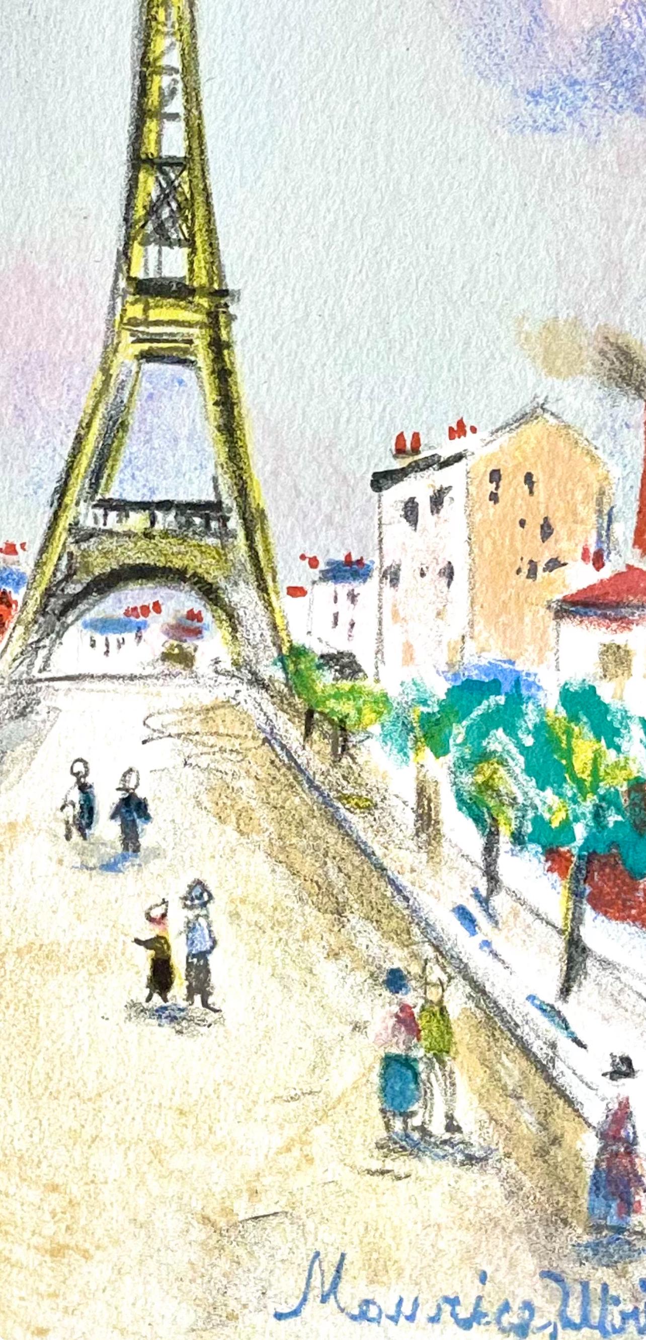 Maurice Utrillo, La Tour Eiffel, Paris Capitale, Lithograph
