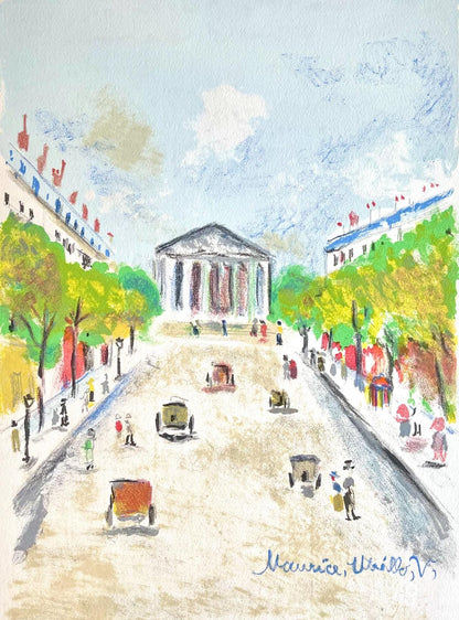 Maurice Utrillo, Rue Royale (La Madeleine), Paris Capitale, Lithograph