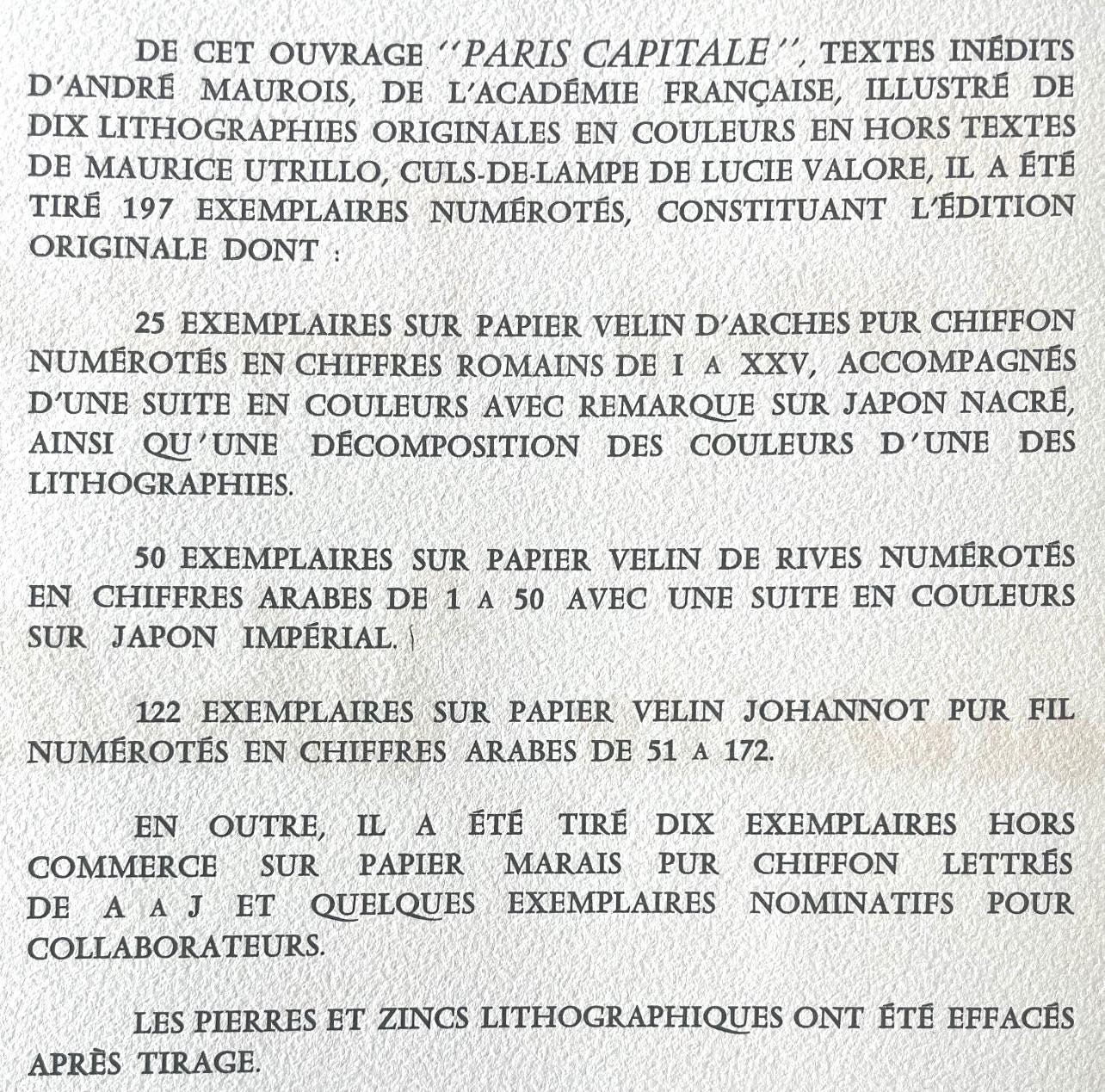 Maurice Utrillo, Rue Royale (La Madeleine), Paris Capitale, Lithograph