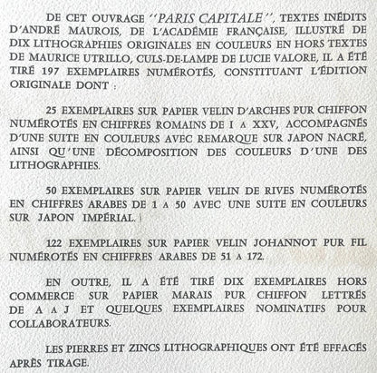 Maurice Utrillo, Rue Royale (La Madeleine), Paris Capitale, Lithograph