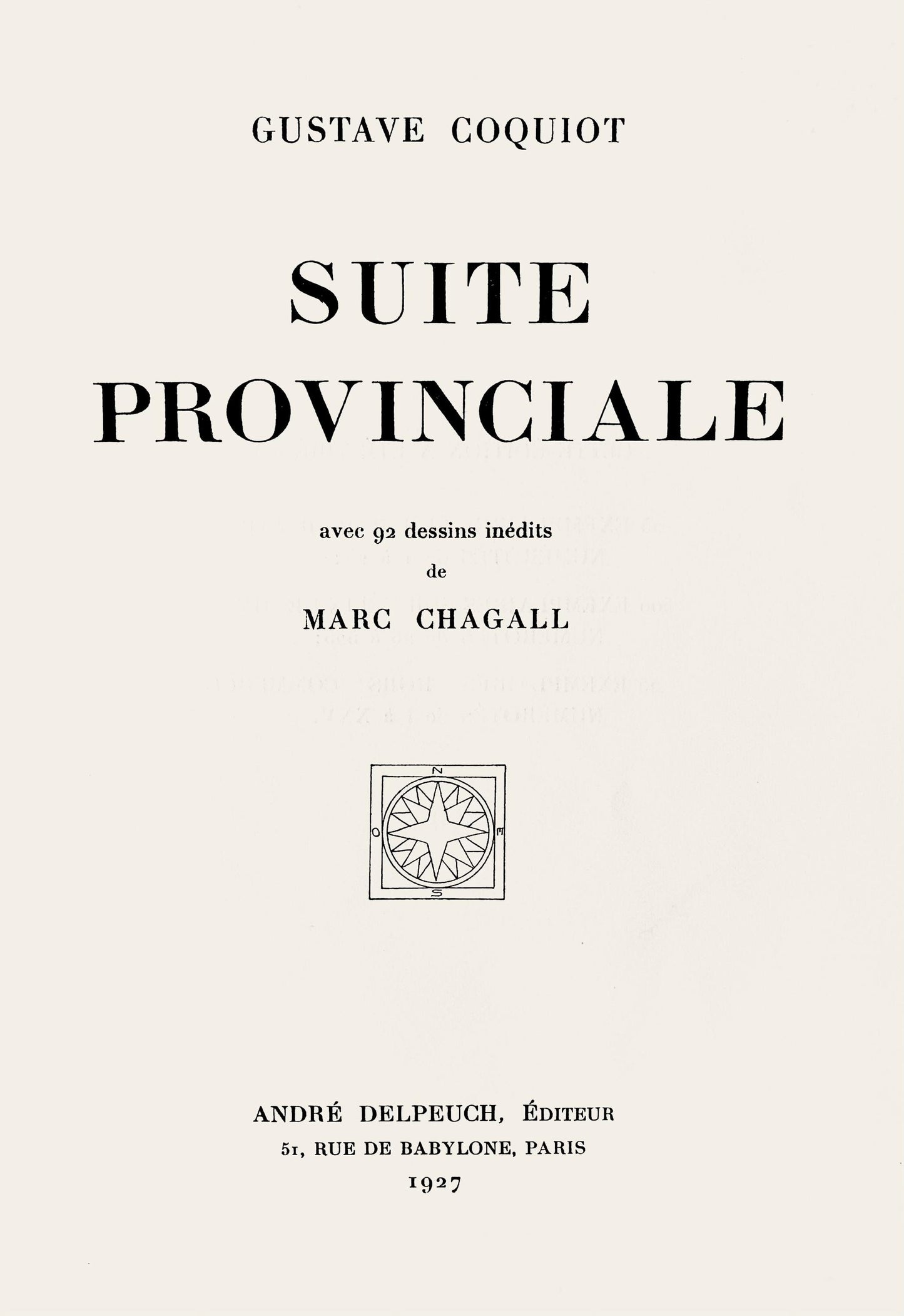 Marc Chagall, Composition, Suite Provinciale avec 92 dessins indits de Marc Chagall, Lithograph